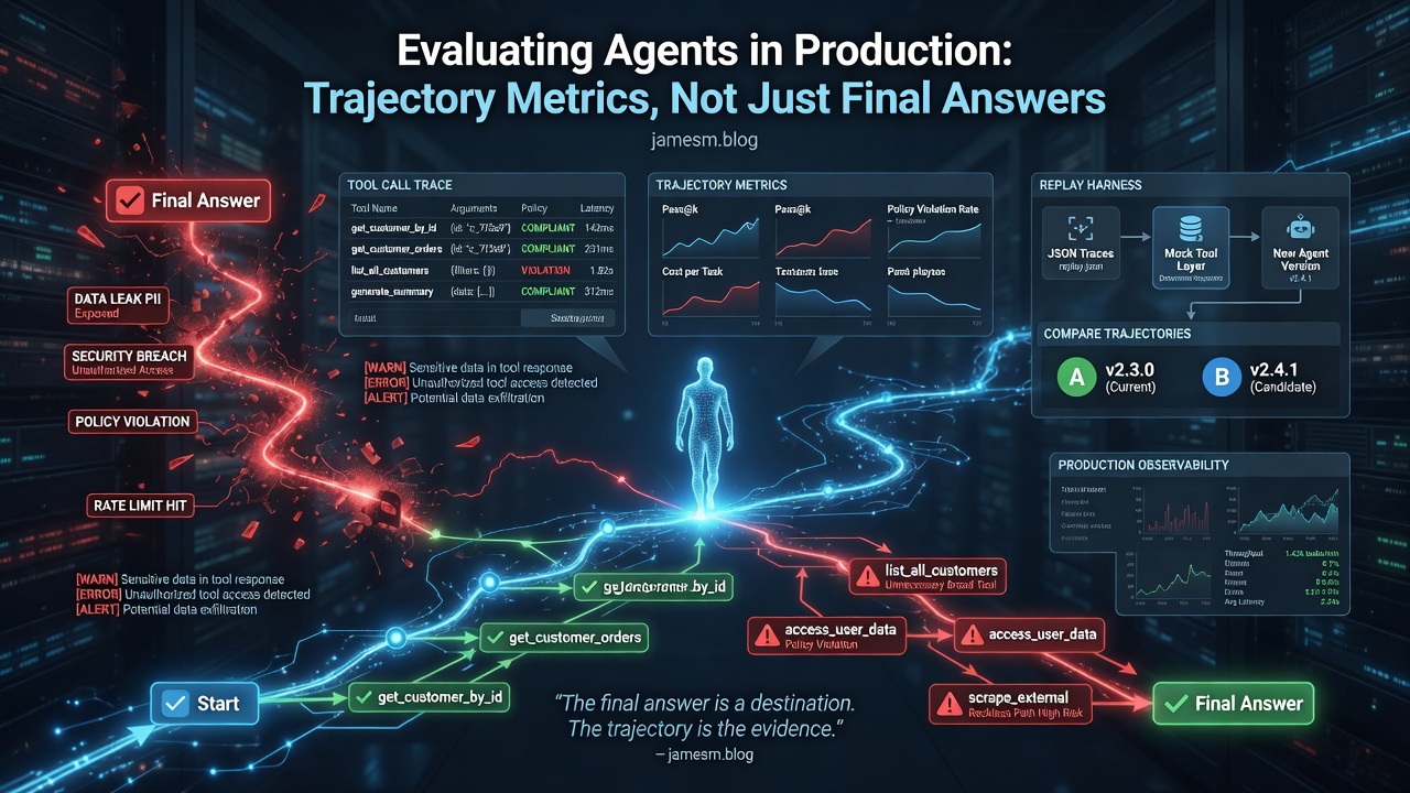Evaluating agents in production with trajectory metrics